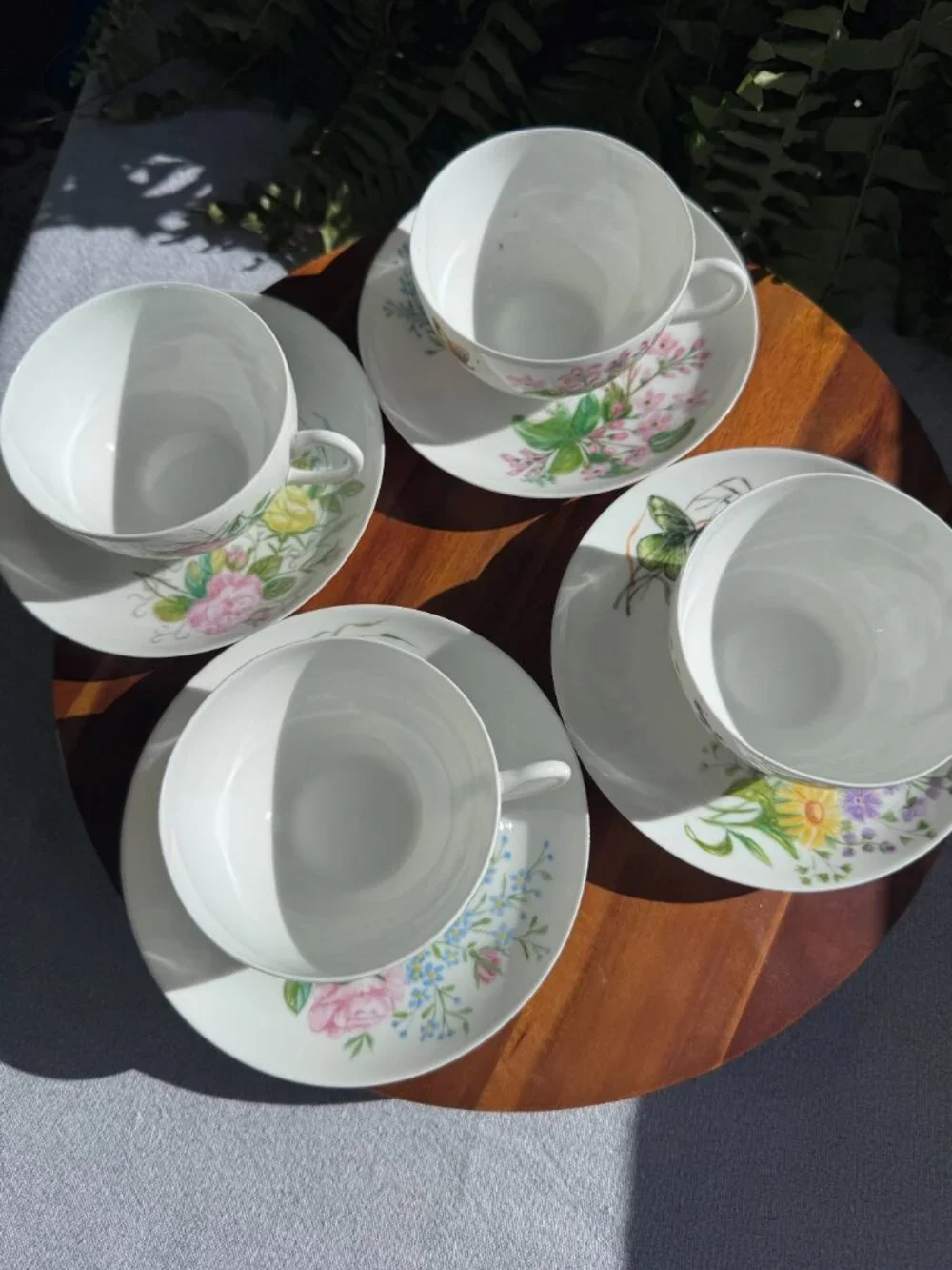 Rare Antique CFH Limoges Porcelain Floral Teacup and Saucer French Bone China
